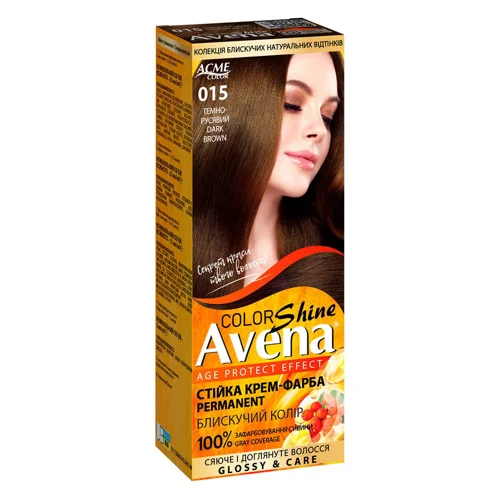 Крем-фарба для волосся стійка AVENA Shine Color 015 Темно-русявий