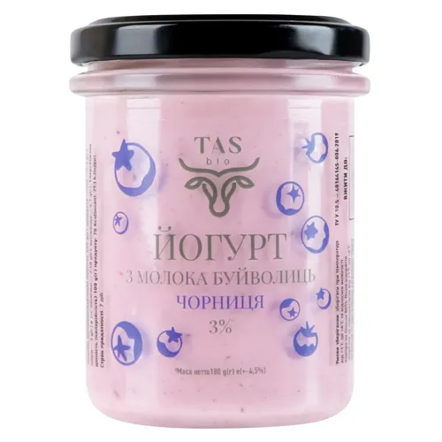 Йогурт Tas Bio Чорниця з молока буйволиць 180г