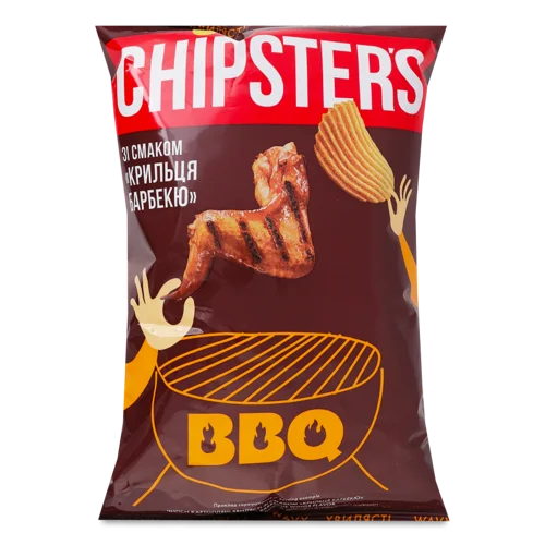 Чипси Картопляні Хвилясті Барбекю Крильця Chipster's, м/у 95г