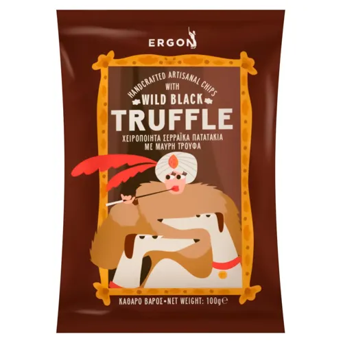 Чіпси Ergon картопляні зі смаком дикого чорного трюфеля 100г