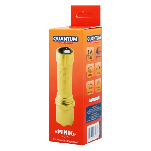 Ліхтар ручний Quantum Minik Gold 3W LED з USB