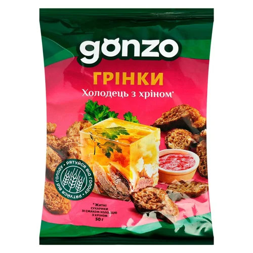 Багети Gonzo зі смаком холодцю з хріном 50г