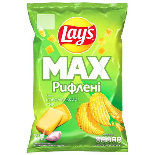 Чипси Lay's зі смаком королівського сиру рифлені 95г