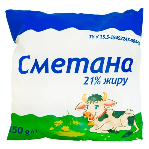 Сметана 21% 350г плівка