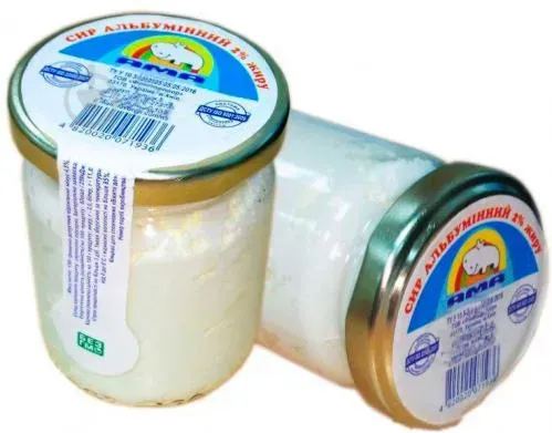 Сир Альбумінний 2% жиру 130г п/банка ТМ АМА