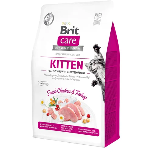 Корм сухий Brit Care Healthy Growth & Development з куркою та індичкою для кошенят 400г