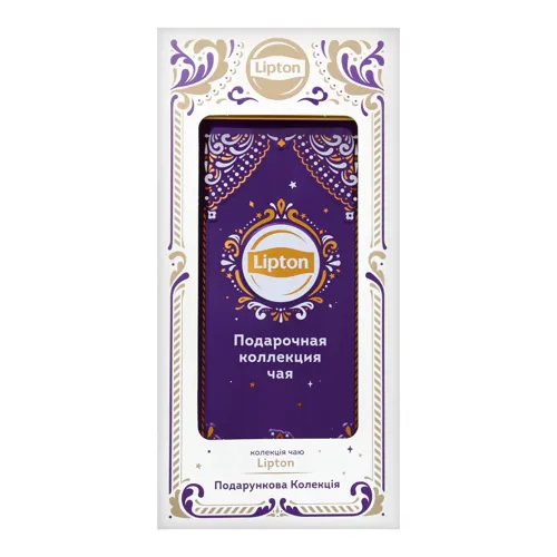 Чай чорний байховий листовий ароматизований Подарункова Колекція Lipton, 80г
