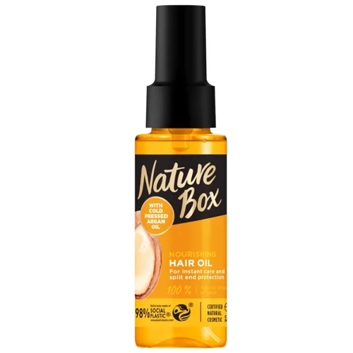 Олія Nature Box з аргановою олією для інтенсивного догляду за волоссям і захисту від посічених кінчиків 70мл