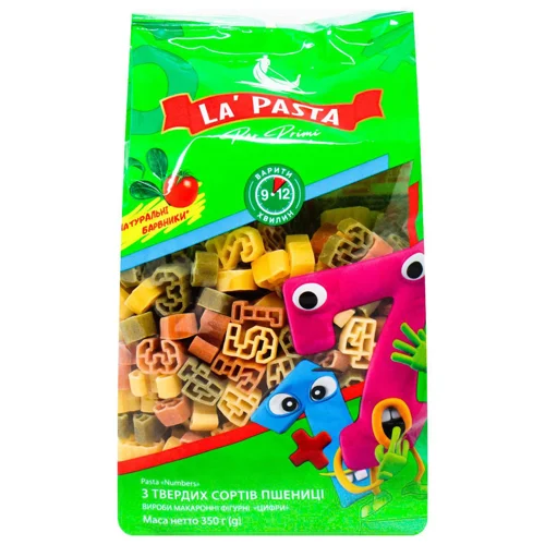 Макаронні вироби La Pasta Per Primi Numbers з твердих сортів пшениці 350г
