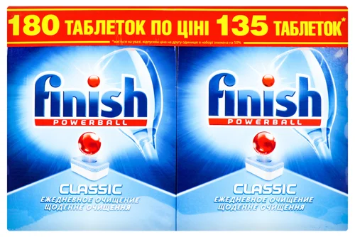 Таблетки для посуду FINISH Classic 90+90, в/к, 90+90 шт.