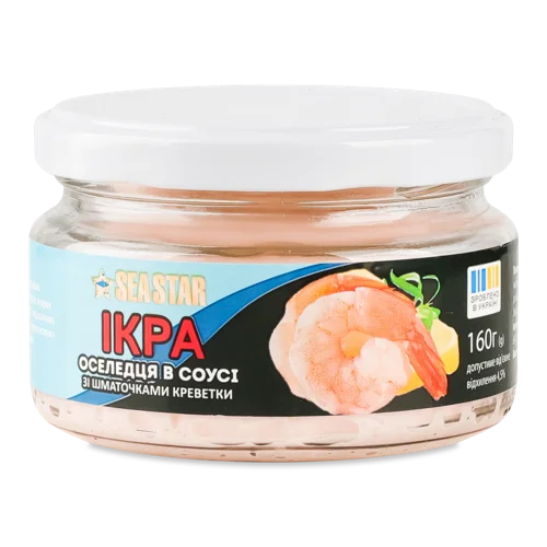 Ікра Оселедця В Соусі З Шматочками Креветки Seastar, Скляна Банка 160г