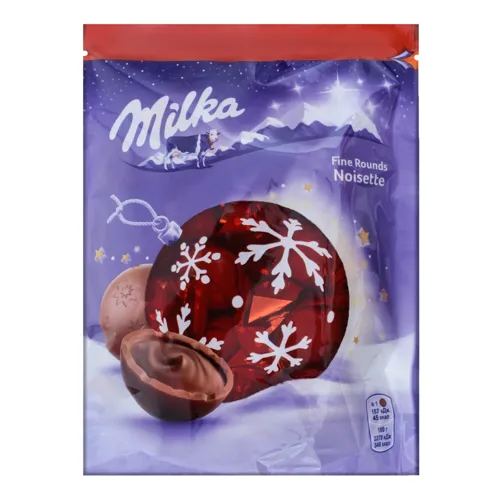 Шоколад молочний в формі кулі з центром з молочного шоколаду і горіхової пасти з фундука Milka д/п 90г