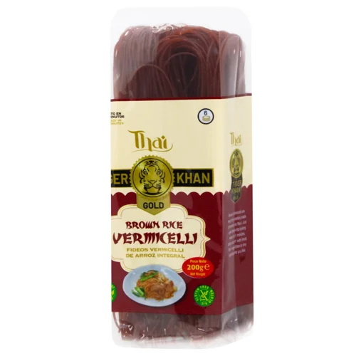 Макаронні вироби Tiger Khan Вермішель рисова коричнева 200г