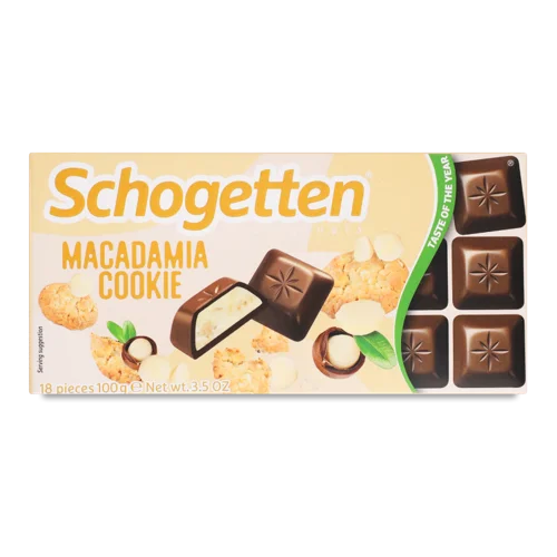 Молочний Шоколад з Кремовою Начинкою з Горіхами Макадамія Schogetten, 100г