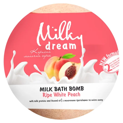 Бомбочка для ванни Milky Dream Молочна Білий персик 100г