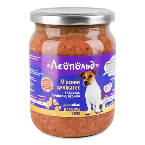 Корм для собак Леопольд М'ясний делікатес серце-печінка-курка