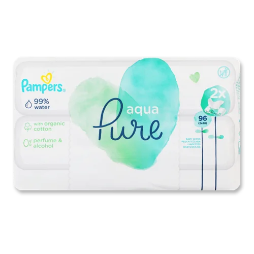 Дитячі Вологі Серветки Pure Aqua Pampers, 96 шт