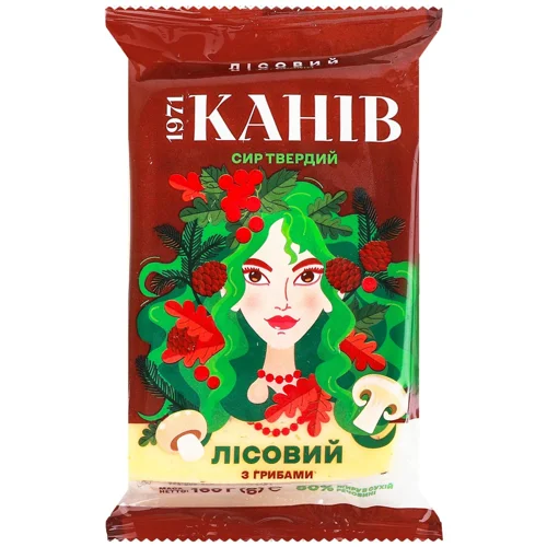 Сир Лісовий з грибами 50% ТМ Канів 1971 бр. 160 г
