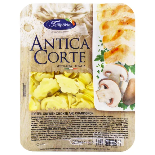 Макаронні вироби Temporin Тортеллоні з куркою та грибами 250г
