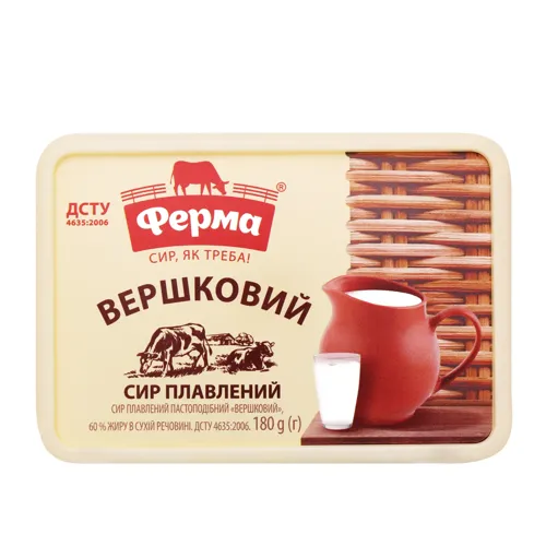 Сир плавлений 60% пастоподібний Вершковий Ферма п/у 180г