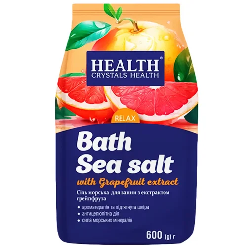Сіль морська для ванни Crystals Health з екстрактом грейпфрута 600г