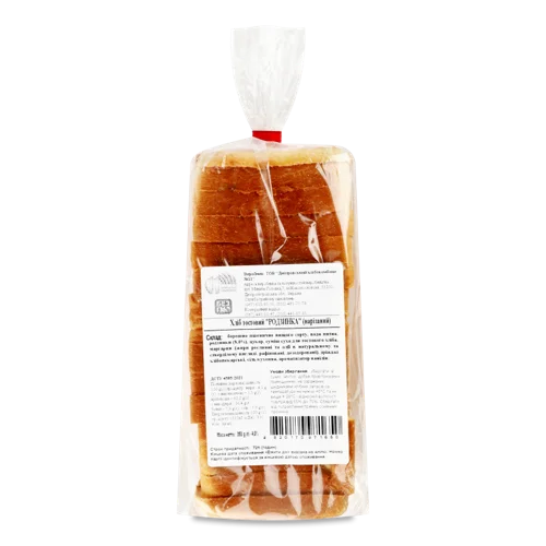 Хліб Тостовий Нарізний Вищого Ґатунку Родзинка, 350г