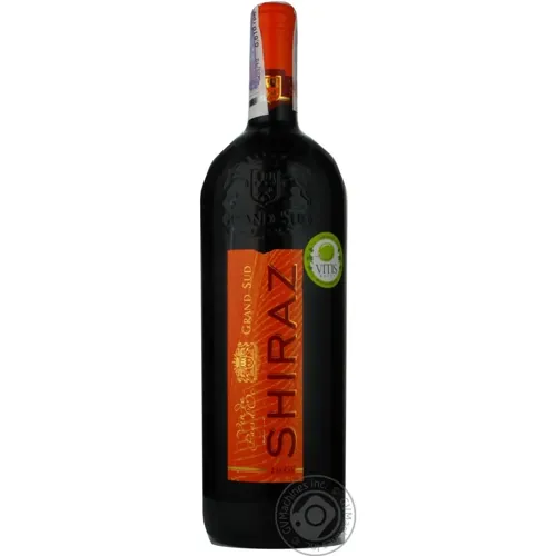 Вино Grand Sud Shiraz натуральне виноградне червоне сухе 12% 1л