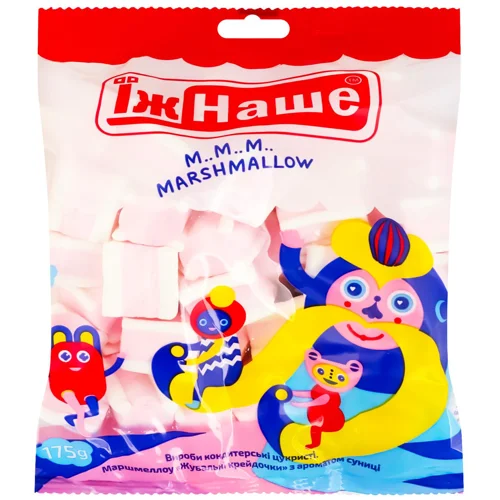 Маршмеллоу Їж Наше Жувальні крейдочки з ароматом суниці 175г