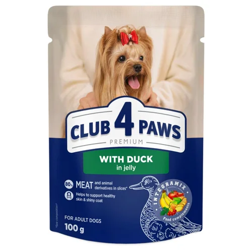 Корм вологий Club 4 Paws Premium з качкою для собак малих порід 100г
