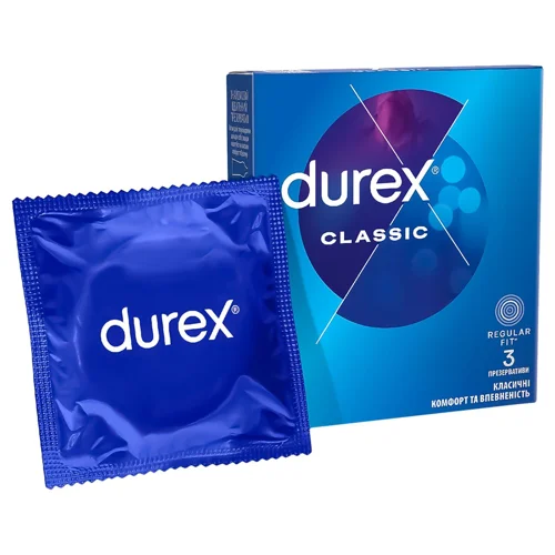 Презервативи Durex Сlassic латексні з силіконовою змазкою 3шт