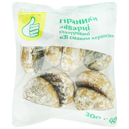 Пряники Pouce заварні глазуровані зі смаком вершків 300г