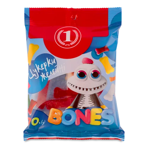 Желейні Цукерки Bones ТМ '1' Вищого Ґатунку, 70г