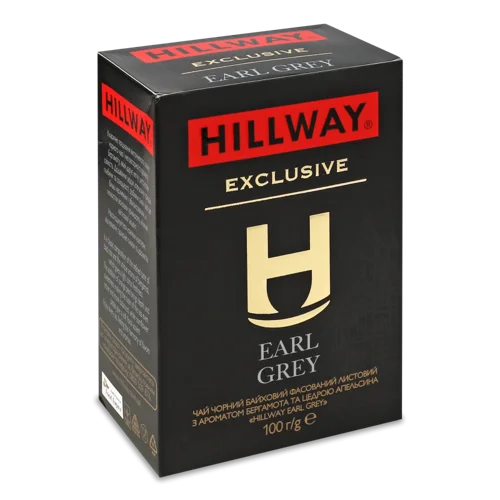 Чай Чорний байховий з Ароматом Бергамота та Цедрою Апельсина, Earl Grey Exclusive Hillway, в/с к/у, 100г
