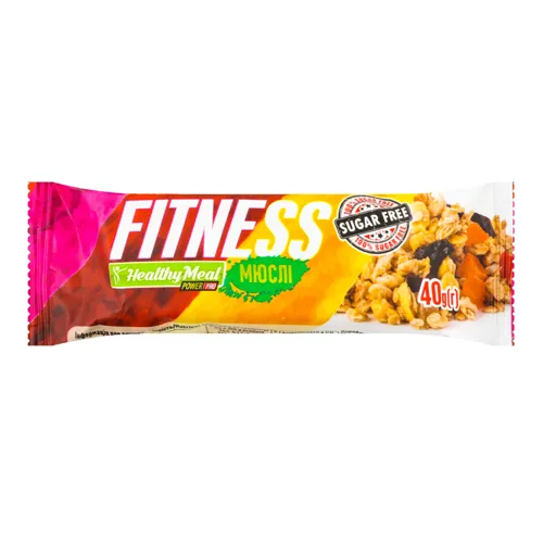 Батончик низьковуглеводний з сухофруктами Мюслі Fitness Healthy Meal м/у 40г
