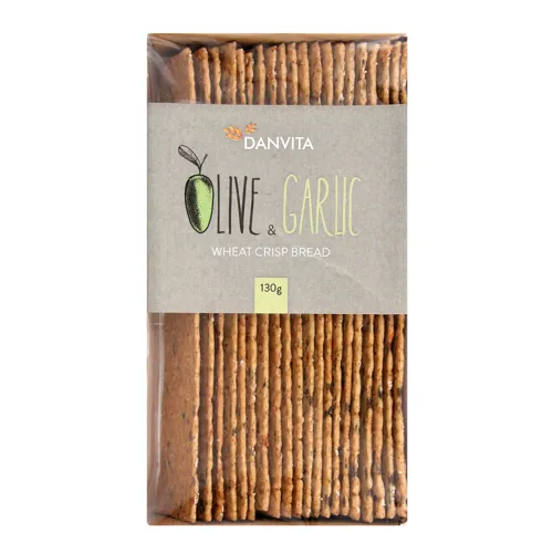 Хлібці пшеничні хрусткі з оливками та часником Danvita к/у 130г