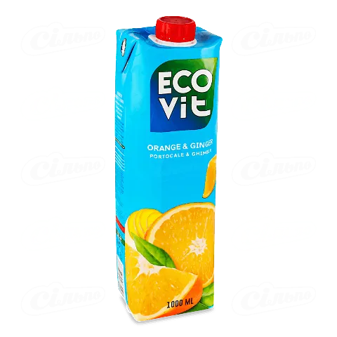 Напій соковмісний Ecovit апельсин-імбир негазован, 1л