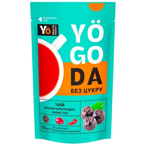 Концентрат напою Yogoda Чай аронія чорноплідна, кизил, чілі 50г
