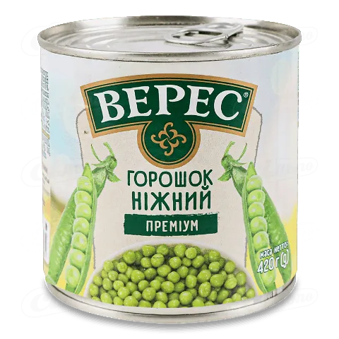 Горошок Верес Преміум Ніжний зелений, 420г