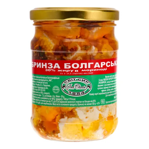 Бринза 30% в маринаді Болгарська Світ Сир с/б 250г