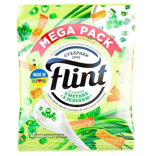 Сухарики Флінт Сметана та зелень 110г