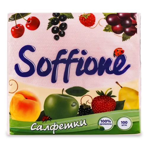 Паперові Серветки Soffione 33х33см, 100шт, в/ґ