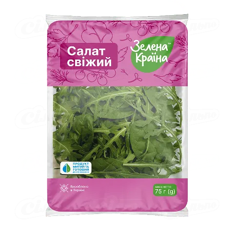 Салат Зелена Країна Рукола та шпинат свіжі миті, 75г