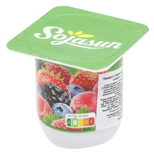 Продукт Sojasun з ферментованої сої з червоними ягодами 100г