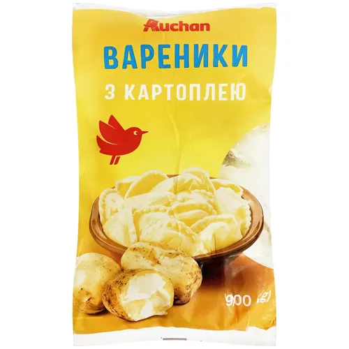 Вареники Ашан з картоплею заморожені 900г
