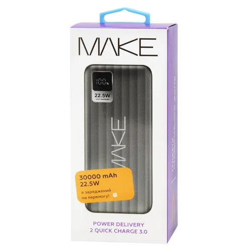 Павербанк Make PD+QC 22,5W 30000мАг