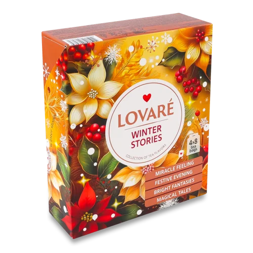 Чай Чорний Асорті Winter Stories Lovare, к/у, 4х8 шт