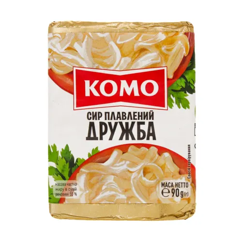 Сир плавлений 55% Дружба Комо фольга 90г