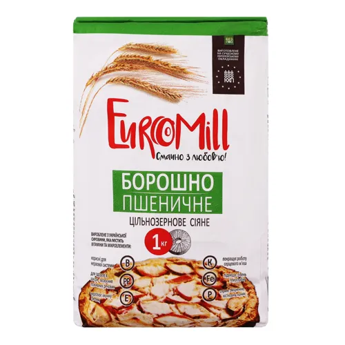 Борошно пшеничне цільнозернове EuroMill м/у 1кг