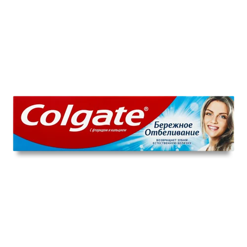 Зубна Паста З Фторидом І Кальцієм, Дбайливе Відбілювання, Colgate, 100мл