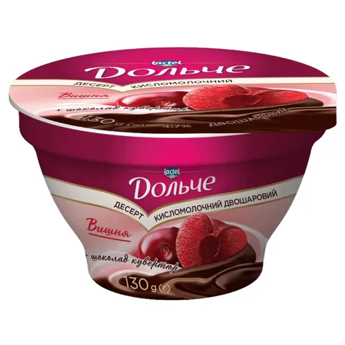 Десерт Дольче шоколад кувертюр та вишня 4,7% 130г